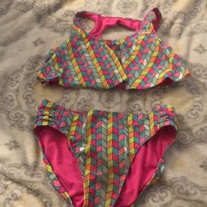 Colorful two piece bathing suit